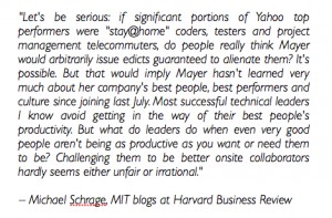 Michael Schrage quote about yahoo memo HBR.org quote by Michael Schrage