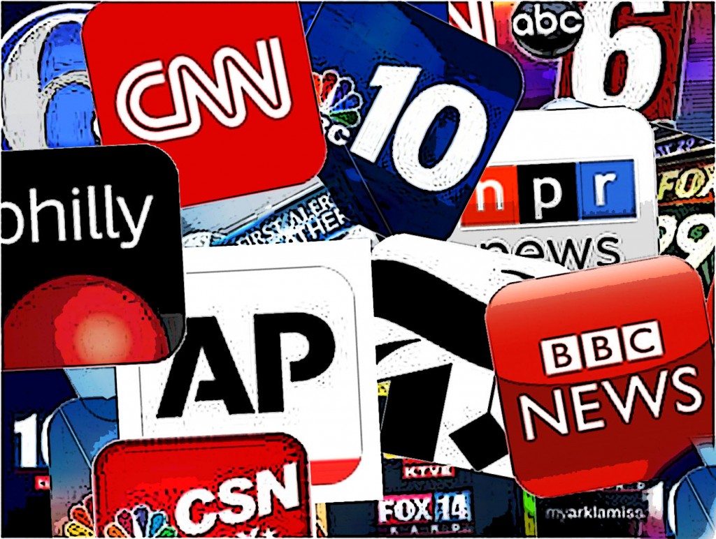 a heaped piling of news app icons