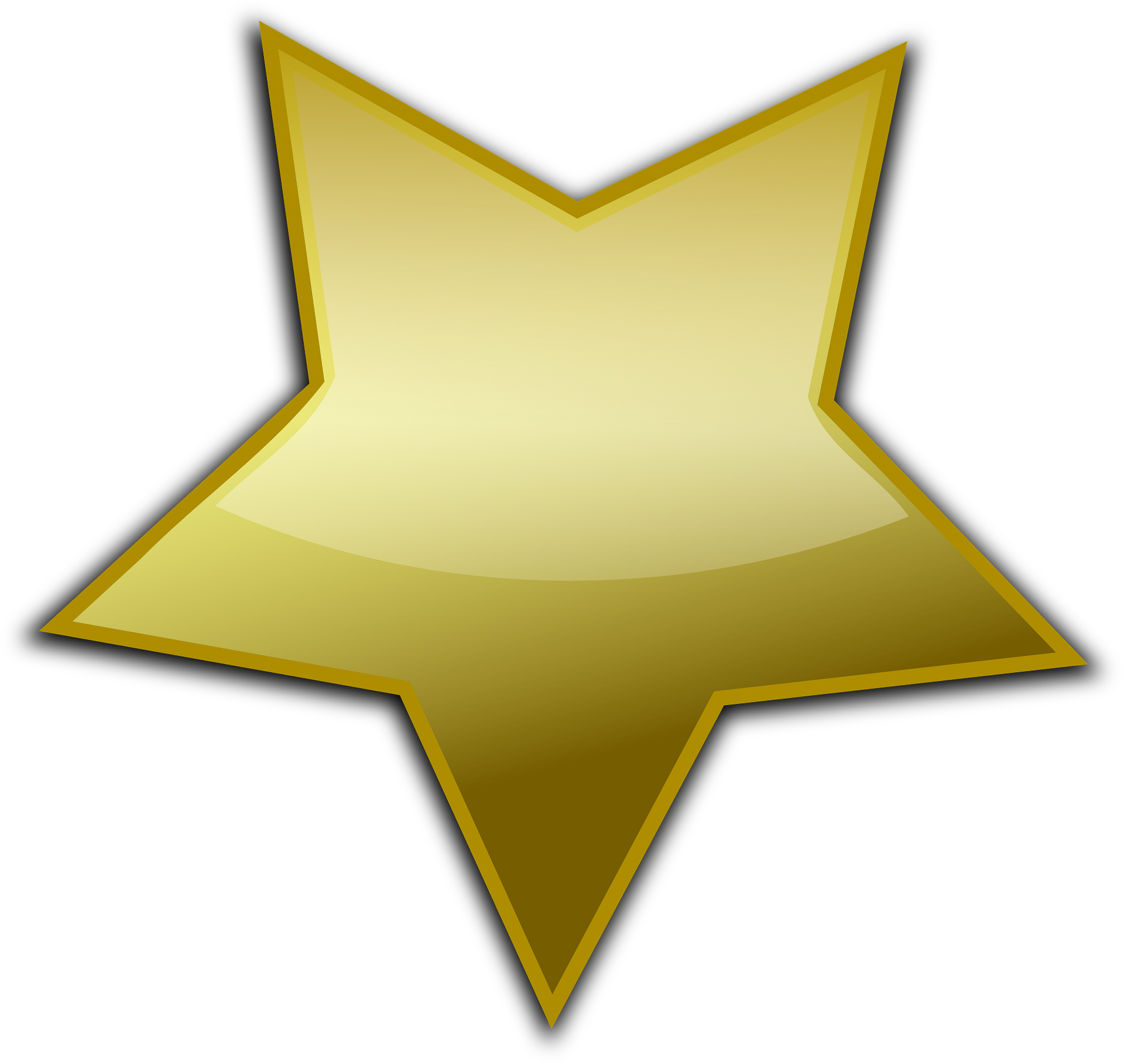 plain five point yellow star resembling a badge shape